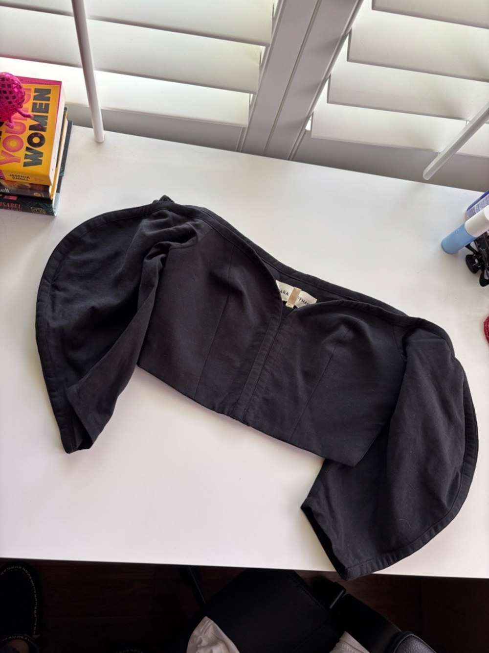 Juana Off-Should Black Top Sz 0 - Picture 3 of 7